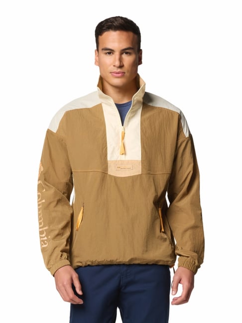 Columbia Mens Brown Omni-Shield Riptide II Retro Anorak Wind and Water  Resistant