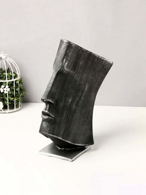 Smokey Cocktail Black Resin Book-Face Abstract Sculpture-picture-10