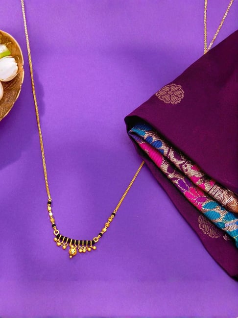 Jewellers Ethereal Glow Yellow Gold Modern Mangalsutra For Women