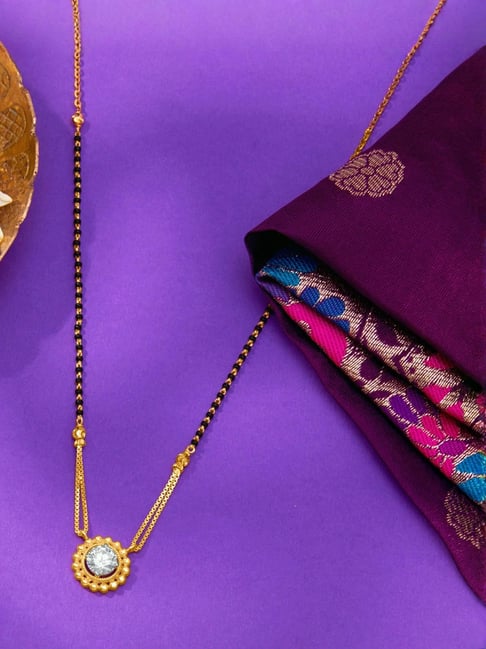png jewellers P.N.Gadgil Jewellers Vibrant Petals Yellow Gold Modern Mangalsutra For Women-picture-15