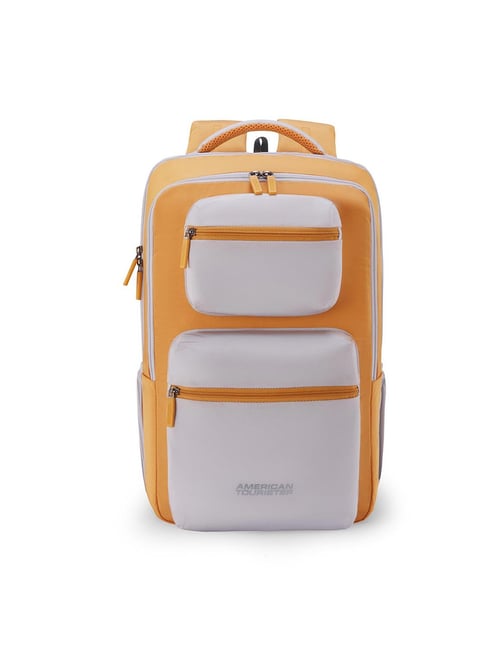 American Tourister Beige Unisex Office Laptop Backpack
