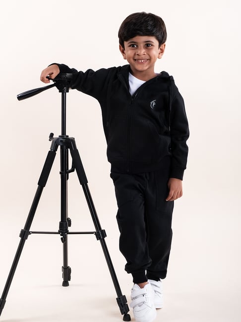 Kiddopanti Black Fleece Regular Trackpant-picture-40