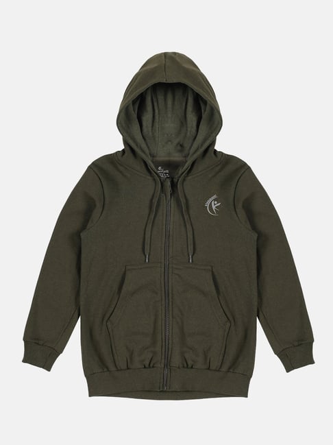 Kiddopanti Green Fleece Regular Sweatshirt-picture-12