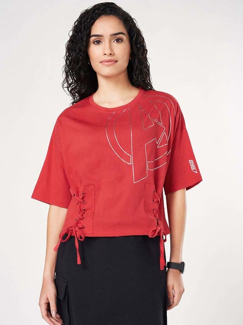 Ajile by Pantaloons Red Plain Top-picture-99