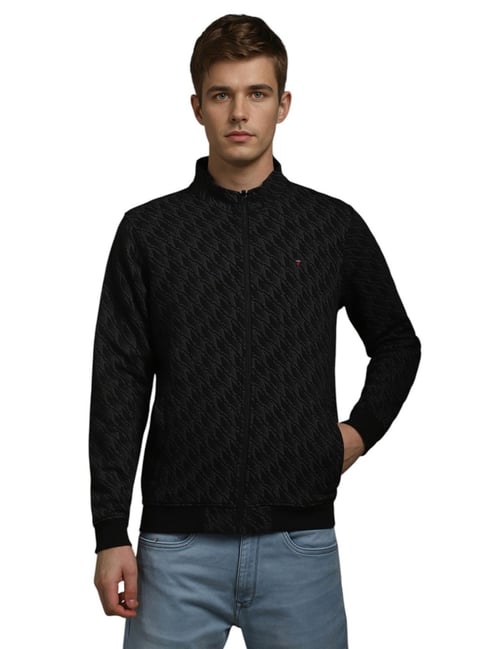 Louis Philippe Black Cotton Regular Fit Printed Sweatshirt-picture-20