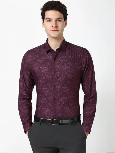 Buy Peter England Purple Slim Fit Floral Print Shirt for Mens Online @ Tata  CLiQ