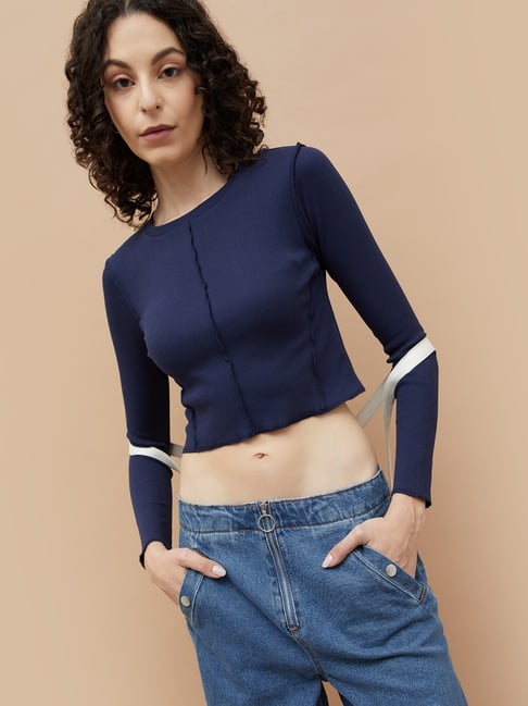 Ginger by Lifestyle Blue Cotton Regular Fit Top-picture-46