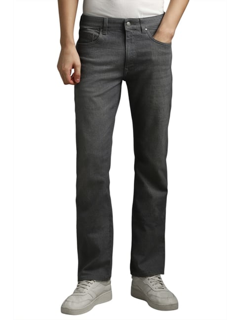 Louis Philippe Grey Cotton Slim Fit Jeans-picture-38