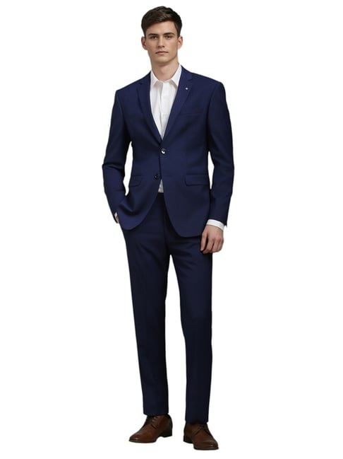 Louis Philippe Navy Slim Fit Two Piece Suit