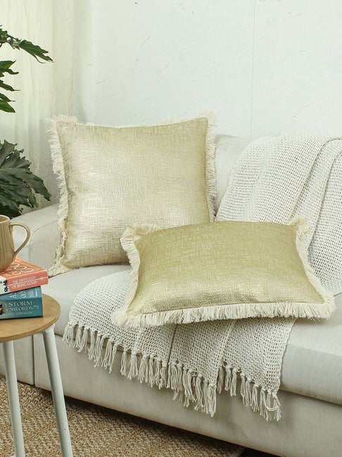 House This Classic Texture Gold Cotton Cushion Covers - Set of 2-image-39
