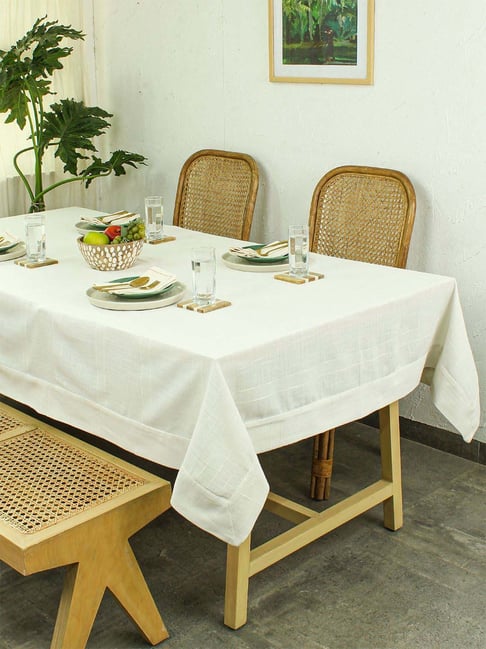 House This Herringbone White Cotton Table Cover-picture-11