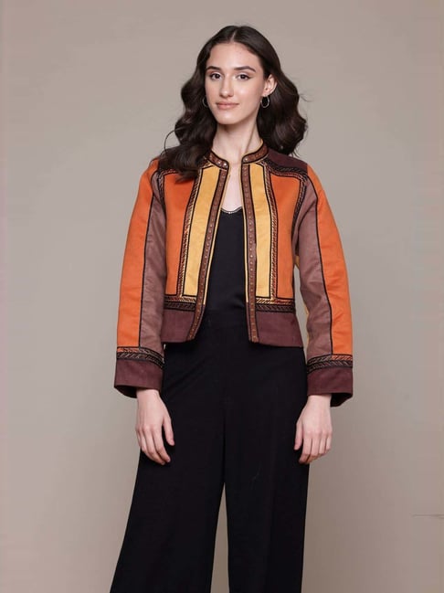 Label Ritu Kumar Brown Carina Suede Jacket