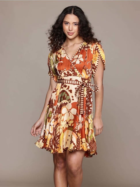 Label Ritu Kumar Brown Agata Skater Dress-picture-48