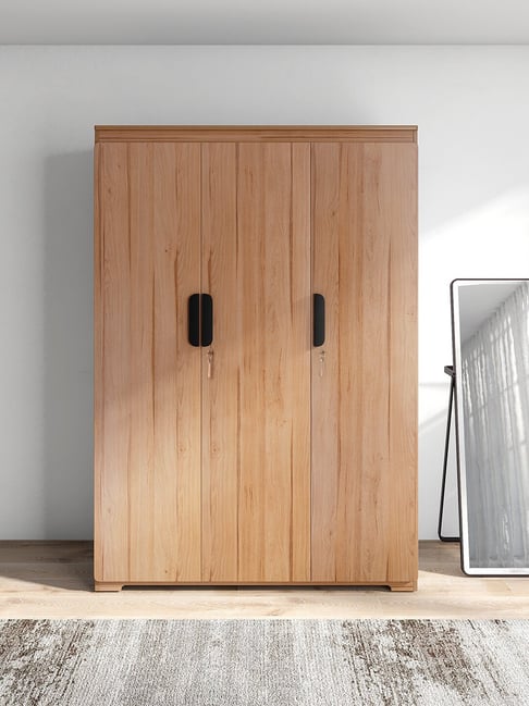 Durian Brown Vienta Engineered Wood 3 Door Wardrobe