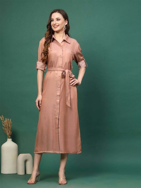 Melon By plusS Peach A-Line Dress-picture-29