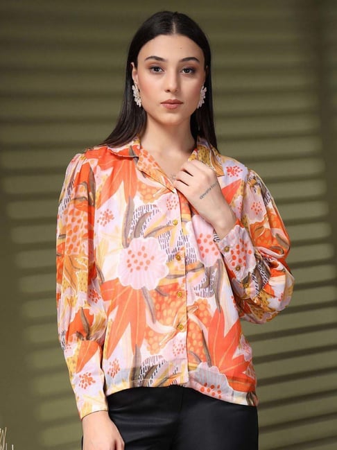 Melon By plusS Orange Printed Shirt-picture-14