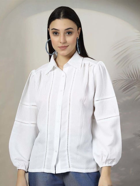 Melon By plusS White Plain Shirt-picture-41