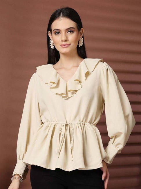 Melon By plusS Beige Plain Top-picture-46