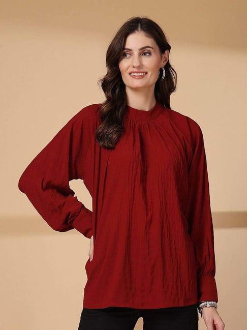 Melon By plusS Red Plain Top-picture-26