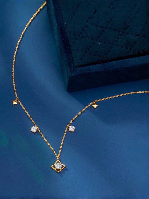 P.N.Gadgil Jewellers 18KT Yellow Gold & Diamond Modern Necklace for Women