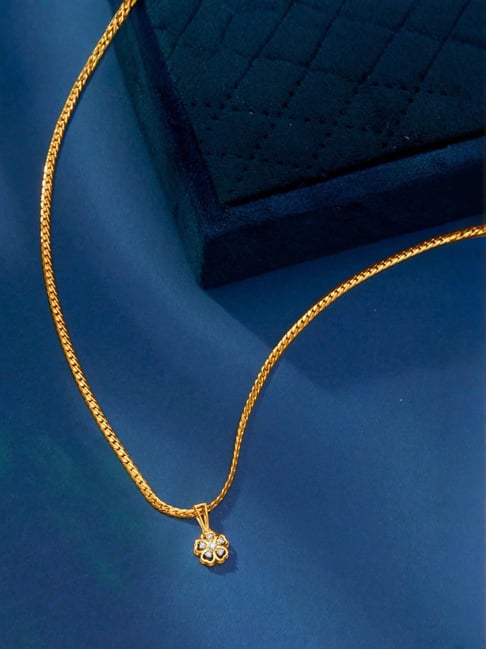 P.N.Gadgil Jewellers 18KT Yellow Gold & Diamond Classic Pendant for Women