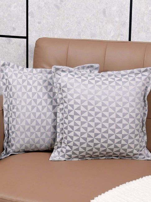 Saral Home Grey Cotton Cushion Covers - Set of 2