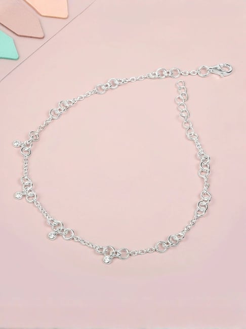 Buy Mia by Tanishq Whimsy Chains Silver Anklet Online At Best