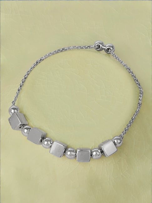 Mia by Tanishq Chic Cubes Silver Bracelet for Women-picture-19