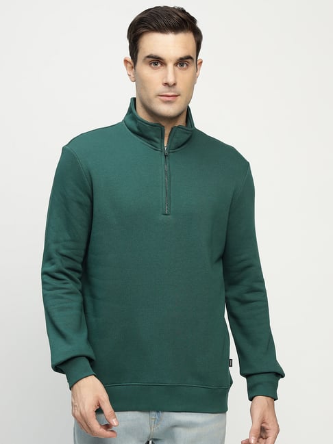 Hancock Bottle Green Blended Regular Fit Sweatshirt-picture-15