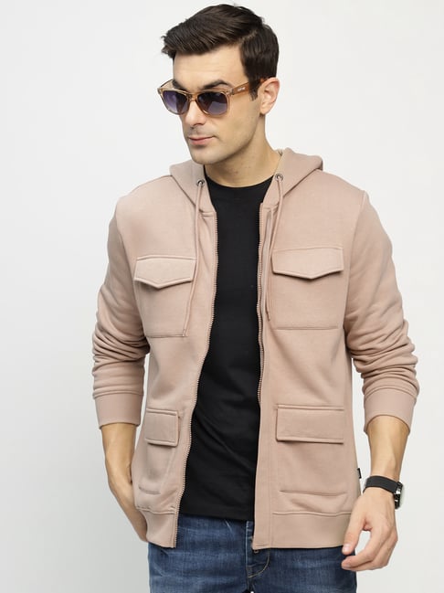 Hancock Beige Blended Regular Fit Sweatshirt