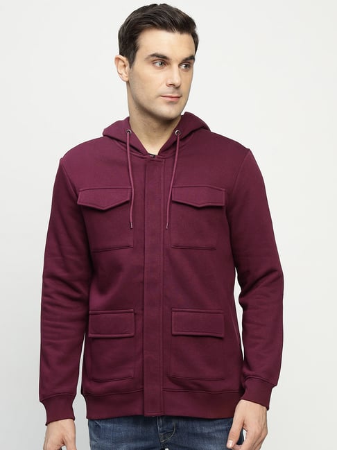 Hancock Burgundy Blended Regular Fit Sweatshirt-picture-10