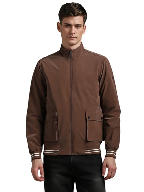 Louis Philippe Brown Cotton Regular Fit Solid Jacket-picture-20