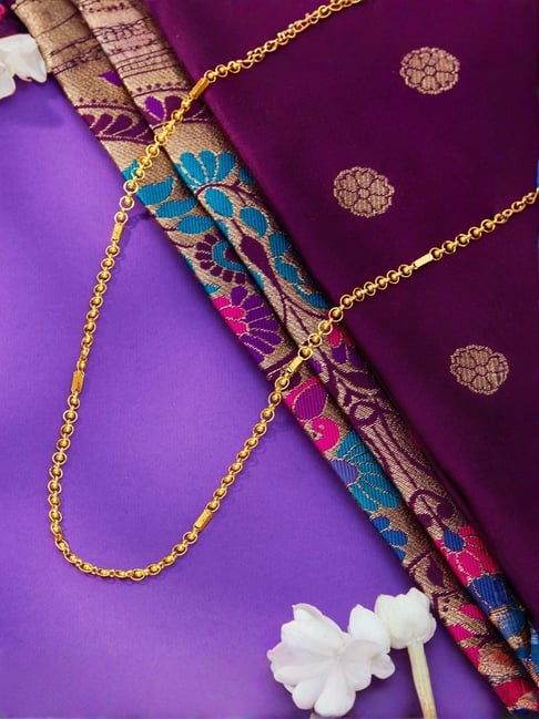 P.N.Gadgil Jewellers 22KT (916) BIS Yellow Gold Amber Essence Chain for Unisex