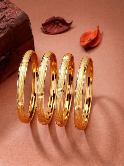 Buy NVR Gold-Plated Traditional Bangles Set of Online At Best