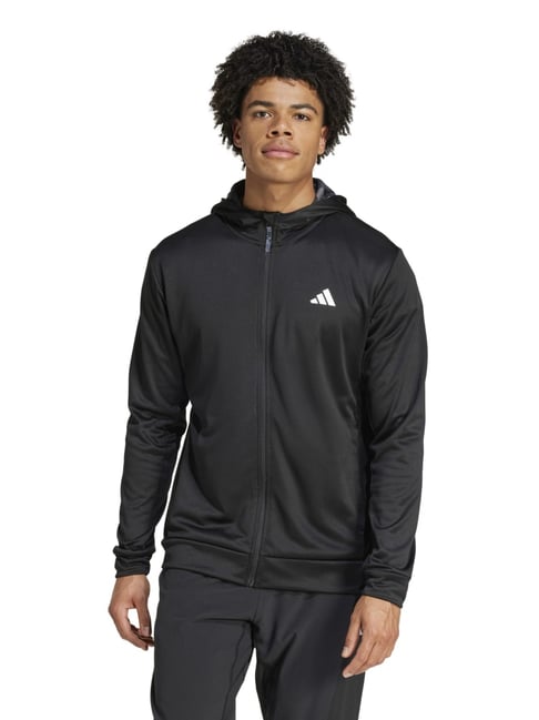 Adidas Black Regular Fit Sports Hoodie-image-42