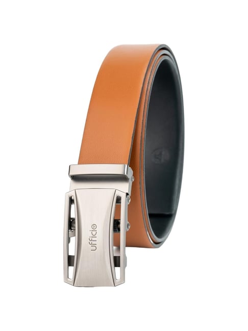BULCHEE Tan & Black Leather Reversible Belt for Men