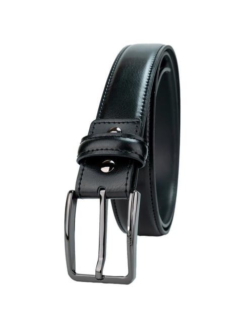 BULCHEE Black Leather Waist Belt for Men