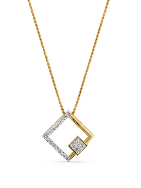 Emori 14k Yellow Gold & Diamond Squared Beauty Pendant