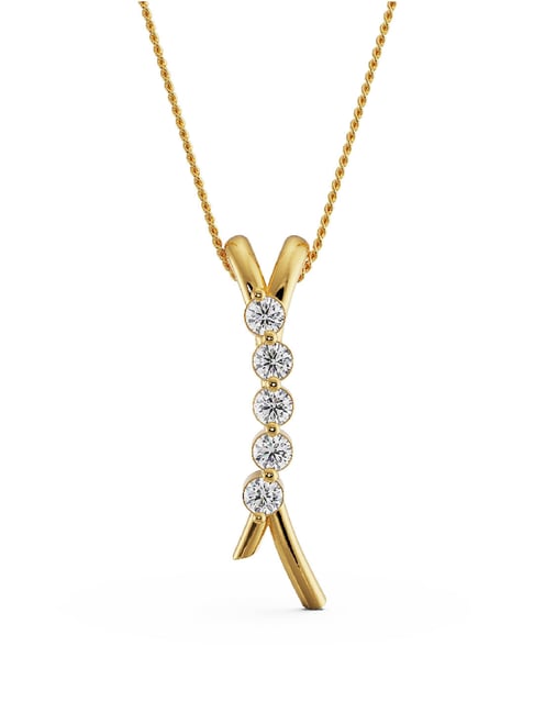 Emori 18k Yellow Gold & Diamond Five Stone Pendant