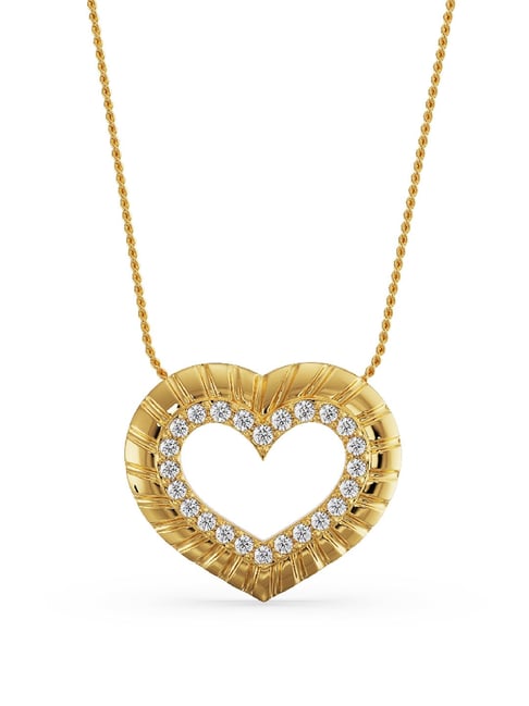 Emori 14k Yellow Gold & Diamond Blushing Heart Pendant