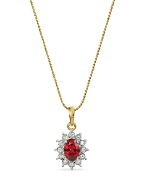 Emori 18k Yellow Gold & Diamond Vintage Gemstone Pendant