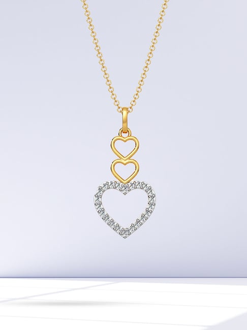Emori 14k Yellow Gold & Diamond Connected Hearts Pendant