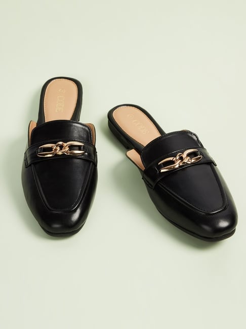 Code by Lifestyle Women Black Mule Shoes