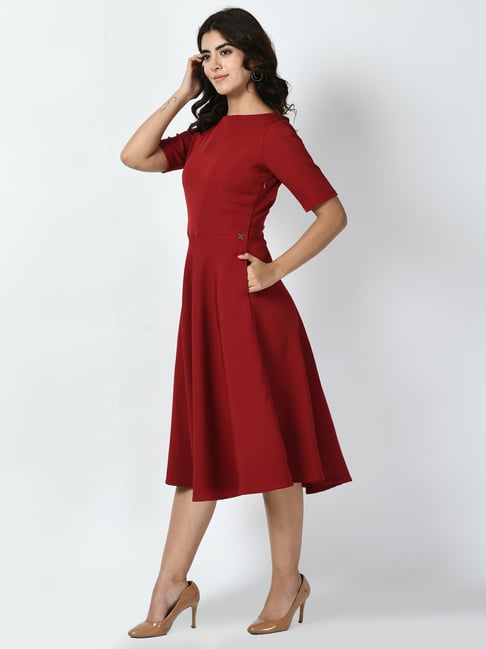 Buy Exude Women Red A-Line Formal Dress for Women Online @ Tata Cliq