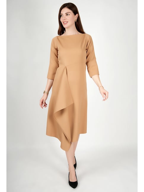 Buy Exude Women Beige Regular Fit Formal Dress for Women Online