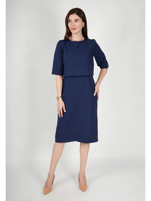Buy Exude Women Blue Regular Fit Formal Dress for Women Online