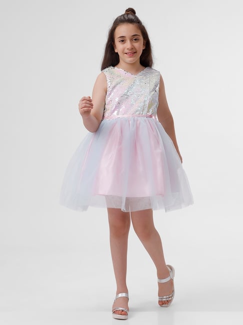 Kate & Oscar Girls Pink Embellished Dress