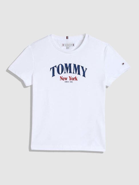 TOMMY HILFIGER Girls White Printed T-Shirt