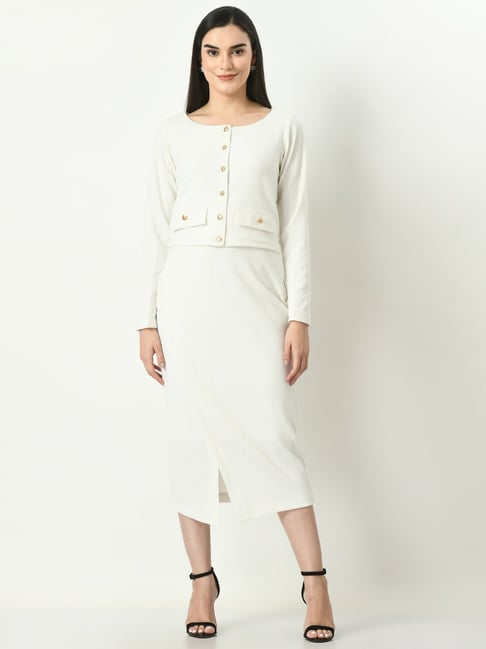 Buy Exude Women White Regular Fit Formal Suits for Women Online