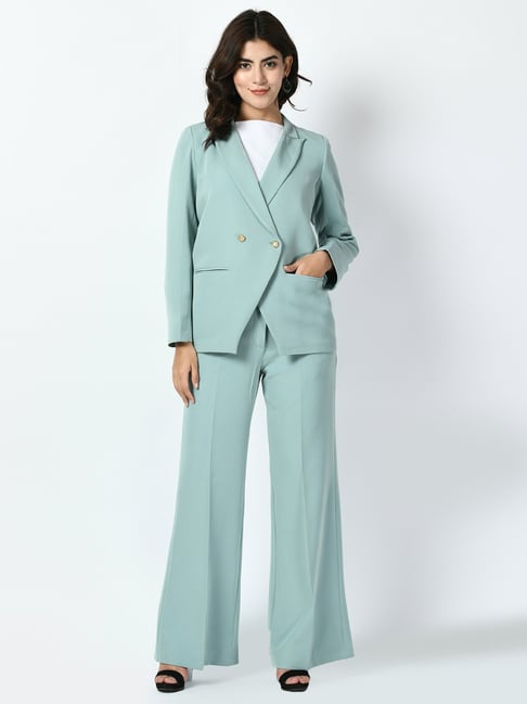 Exude Women Aqua Regular Fit Formal Suits-picture-11